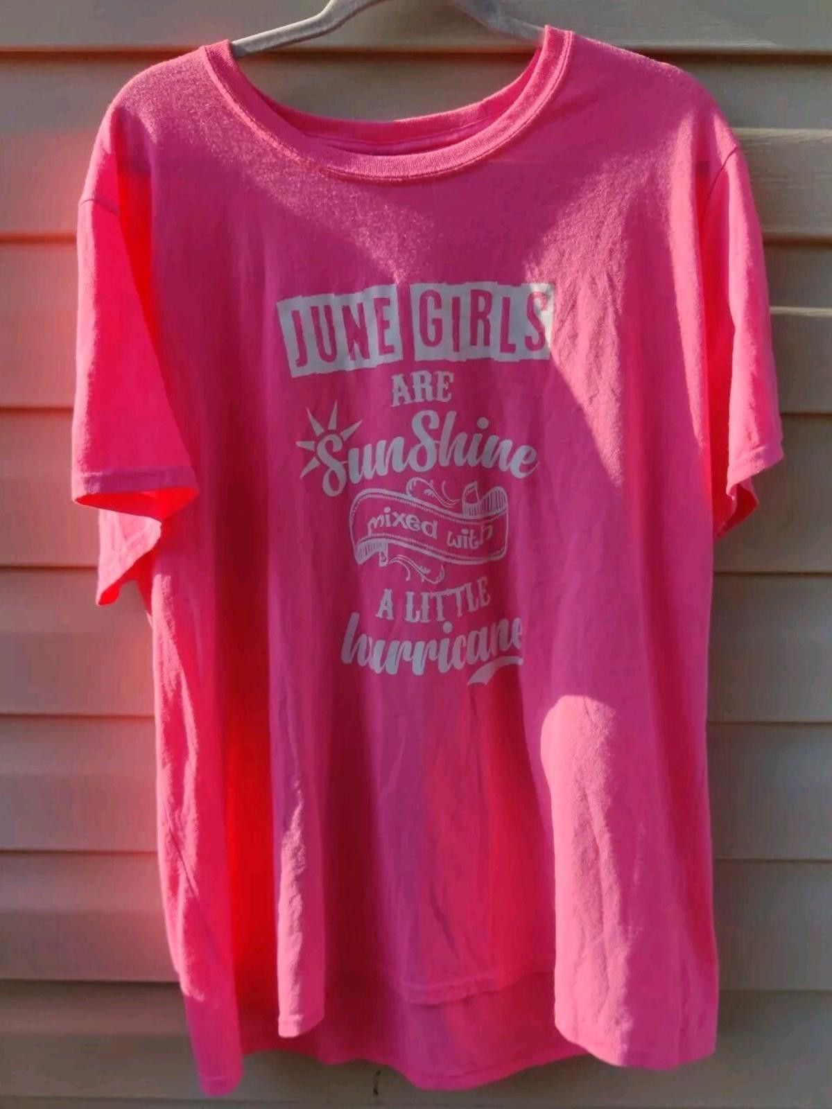 The Unbranded Brand "June Girls Are Sunshine Mixed With A Little Hurricane" Top Size 3XL / US 20-22 - 3 Thumbnail