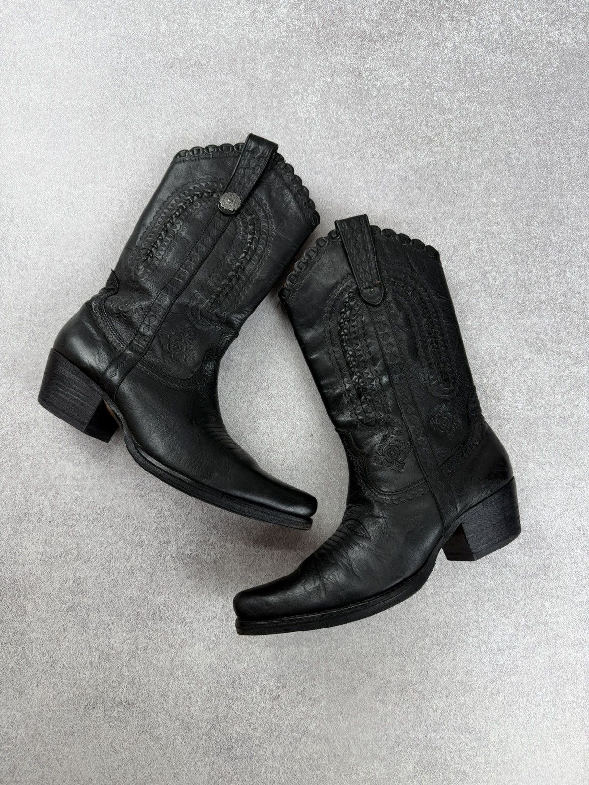 ASH Ash Black Leather Cowboy Western Boots Size 37 Size US 7 / IT 37 - 1 Thumbnail