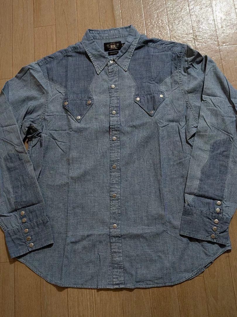 RRL Ralph Lauren RRL Double RL Vintage Western Denim Shirt Size US XL / EU 56 / 4 - 1 Thumbnail