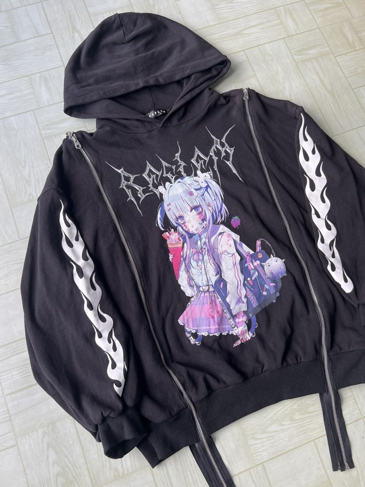 Drain Gang REFLEM x Drain Geng Negi Collabs Gotch Multi Zipper Hoodie Size US L / EU 52-54 / 3 - 4 Thumbnail