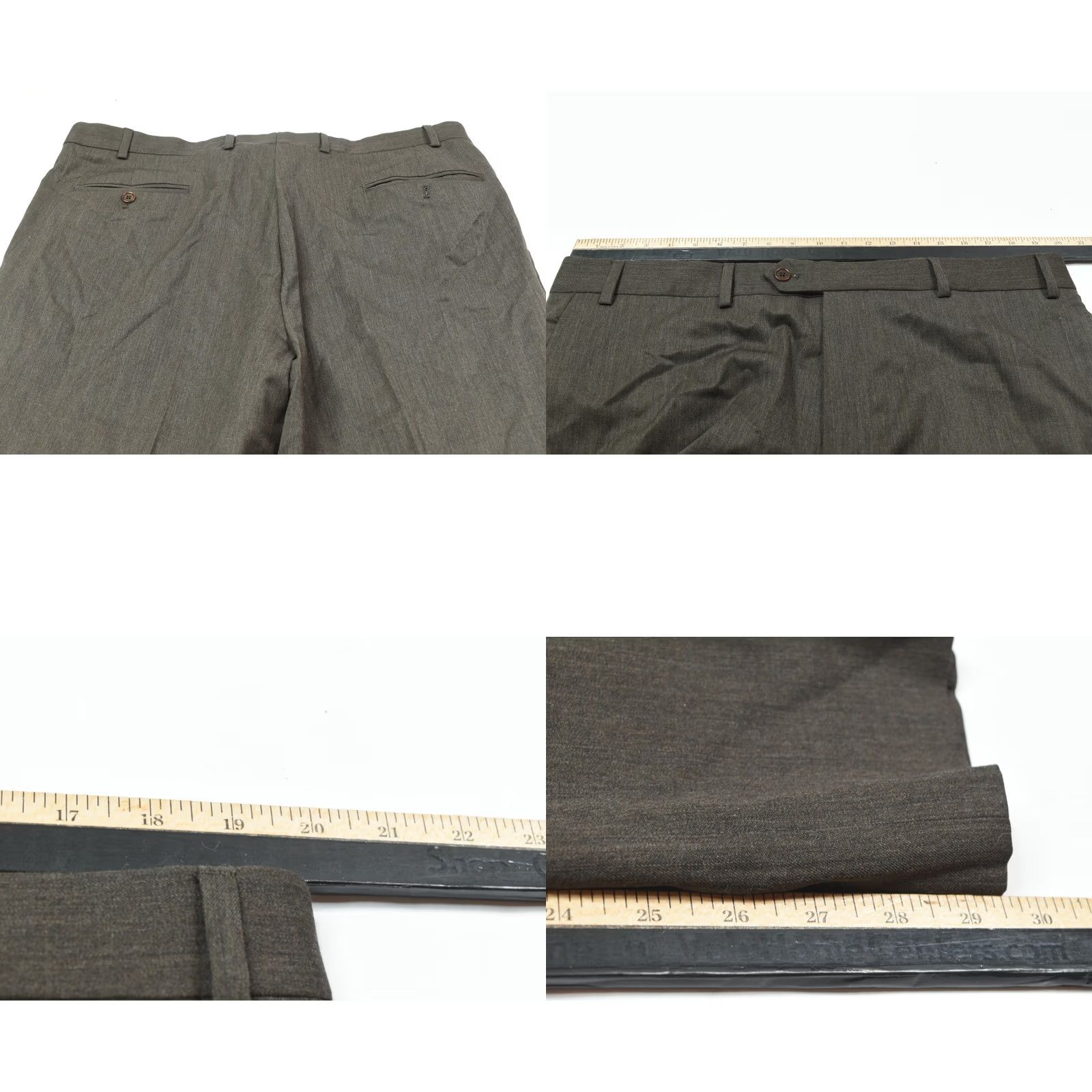 Brooks Brothers BROOKS BROTHERS MADISON Fit Trousers Pants Brown Wool Regular Fit Mens 40x30 Dress Pants Straight Front Pockets Slit/Dress Size US 40 / EU 56 - 8 Thumbnail