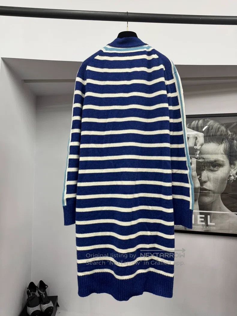 Hermes Hermes Blue and White Striped Long Knit Open Cardigan Size XS / US 0-2 / IT 36-38 - 3 Thumbnail