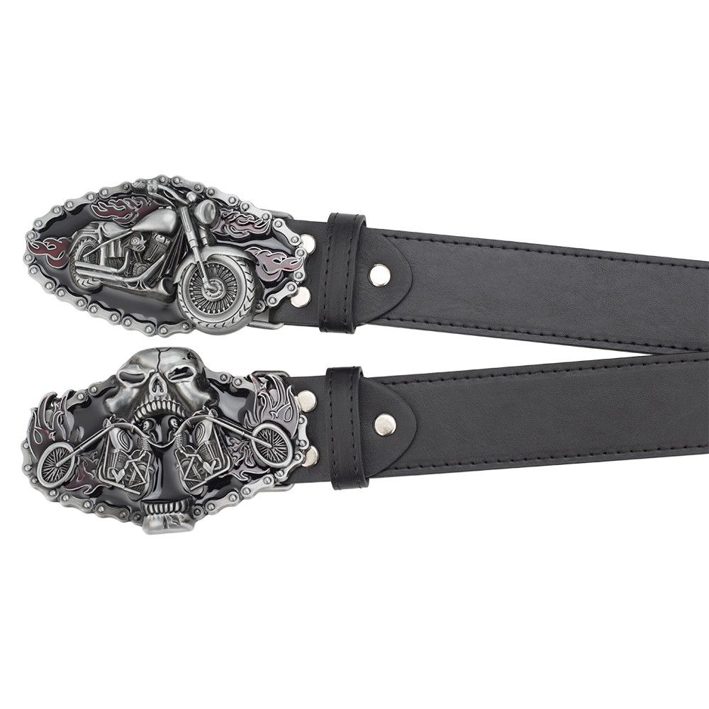 Designer Skull Crazy Vintage Belt Riveted Belts Menswear Accessories Size ONE SIZE - 2 Thumbnail