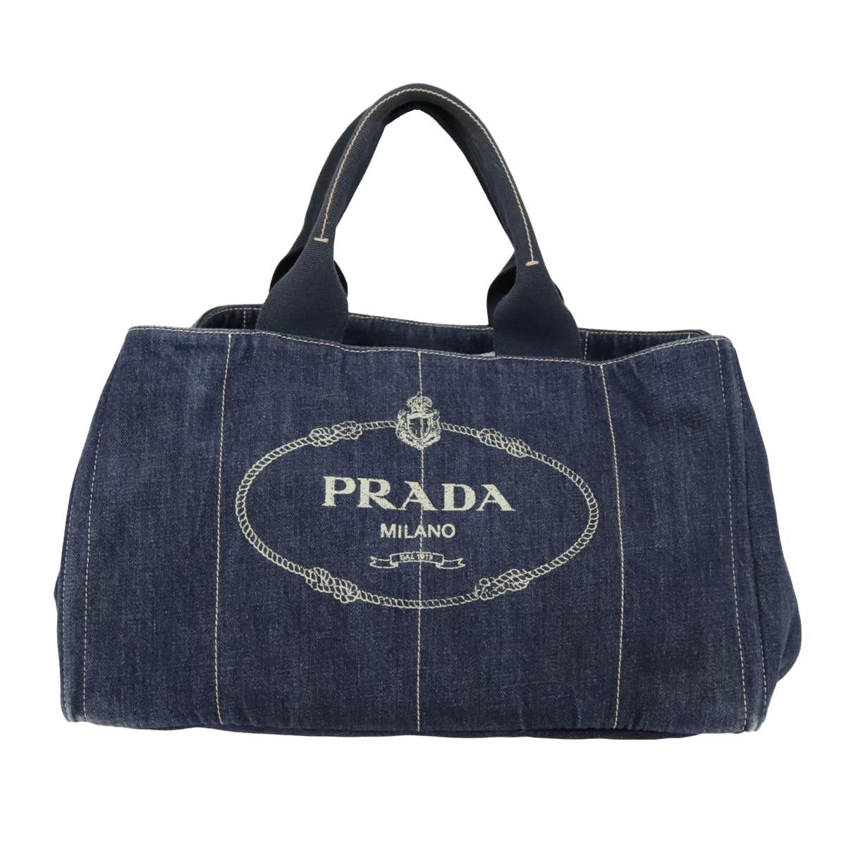 Prada Canapa Navy Canvas Handbag (Pre-Owned) Size ONE SIZE - 1 Thumbnail