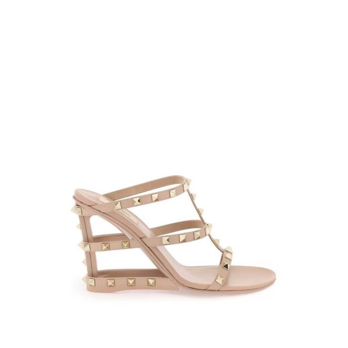 Valentino o1s22i1n0924 Cut-Out Wedge Mules in Pink Size US 10 / IT 40 - 1 Thumbnail