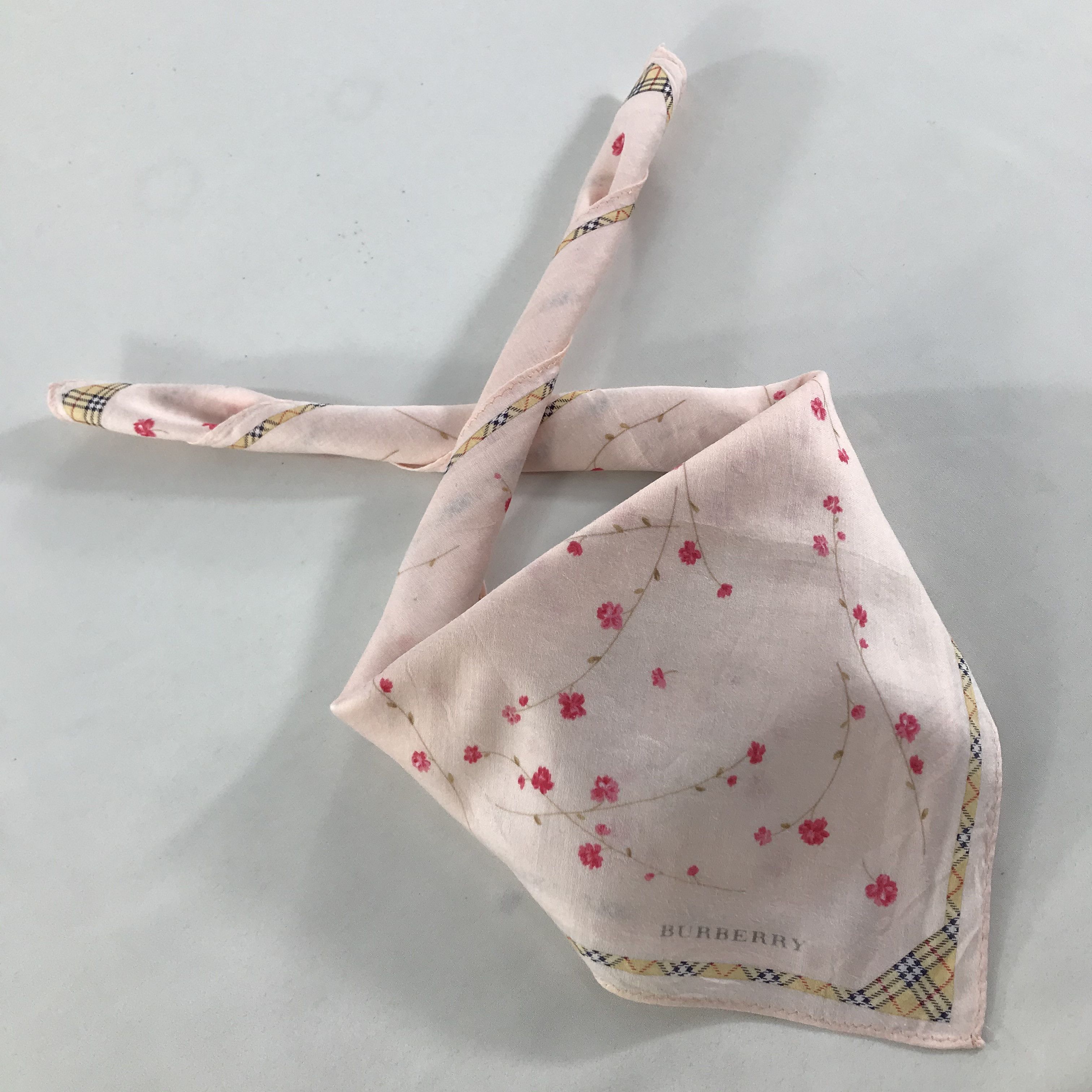 Burberry × Vintage Burberry Bandana / Handkerchief / Neckerchief - S1462 Size ONE SIZE - 5 Thumbnail