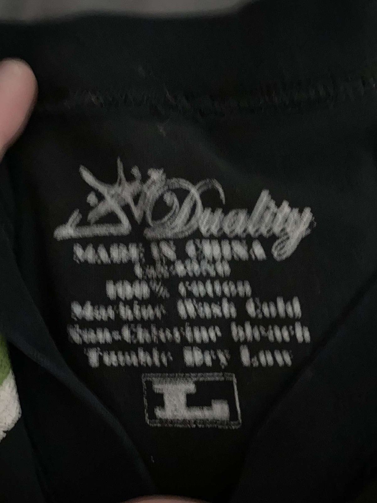 Vintage Black shirt with green saying “duality” Size US L / EU 52-54 / 3 - 2 Thumbnail