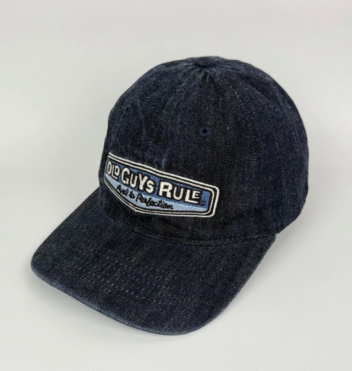 Vintage Old Guys Rule Rear View Cap Hat Denim Blue Top Embroidered Size ONE SIZE - 1 Thumbnail