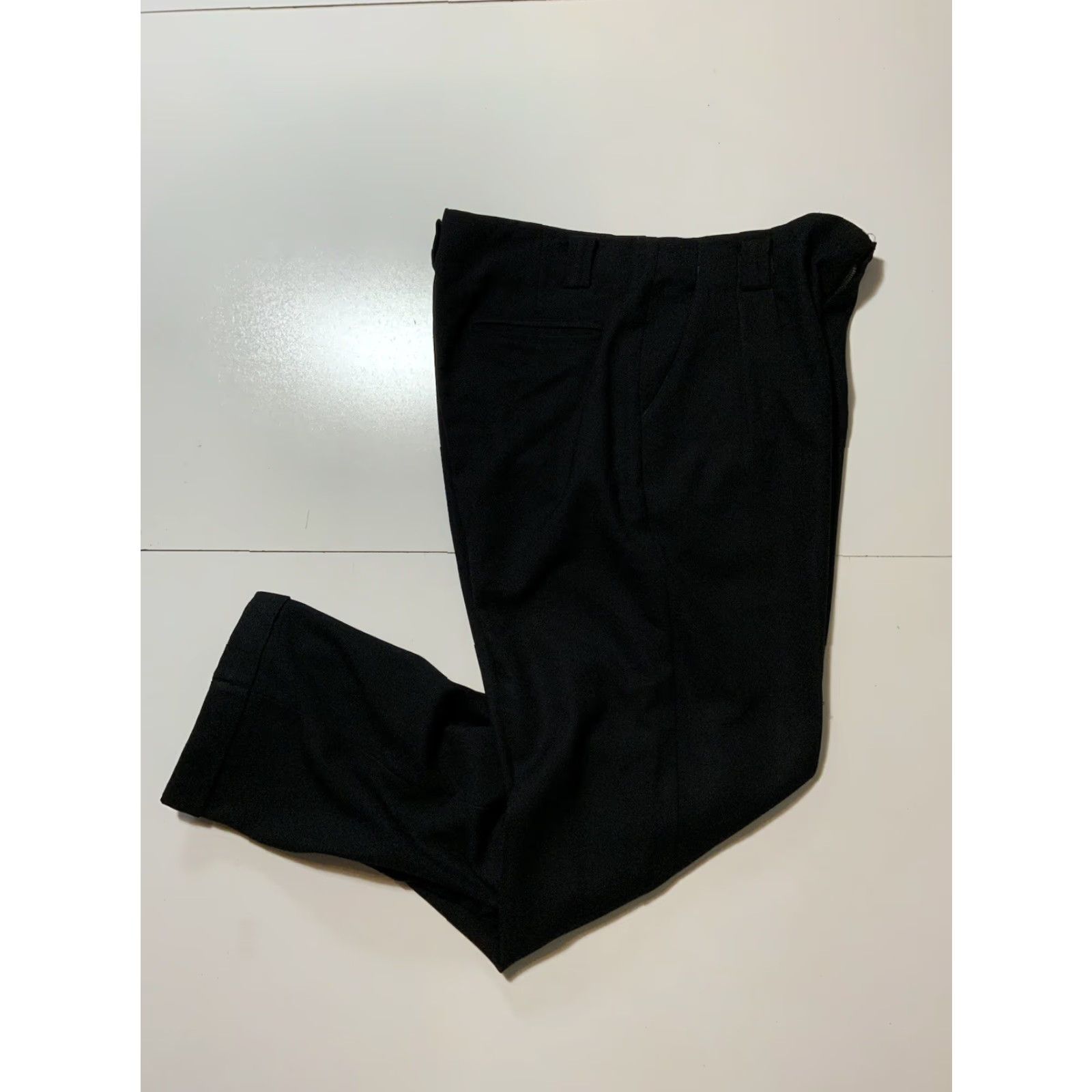 Vintage VINTAGE 80s Studio Tokyo International Japan Wool Black Pleated Cuffed Pants 36 Size US 36 / EU 52 - 2 Thumbnail