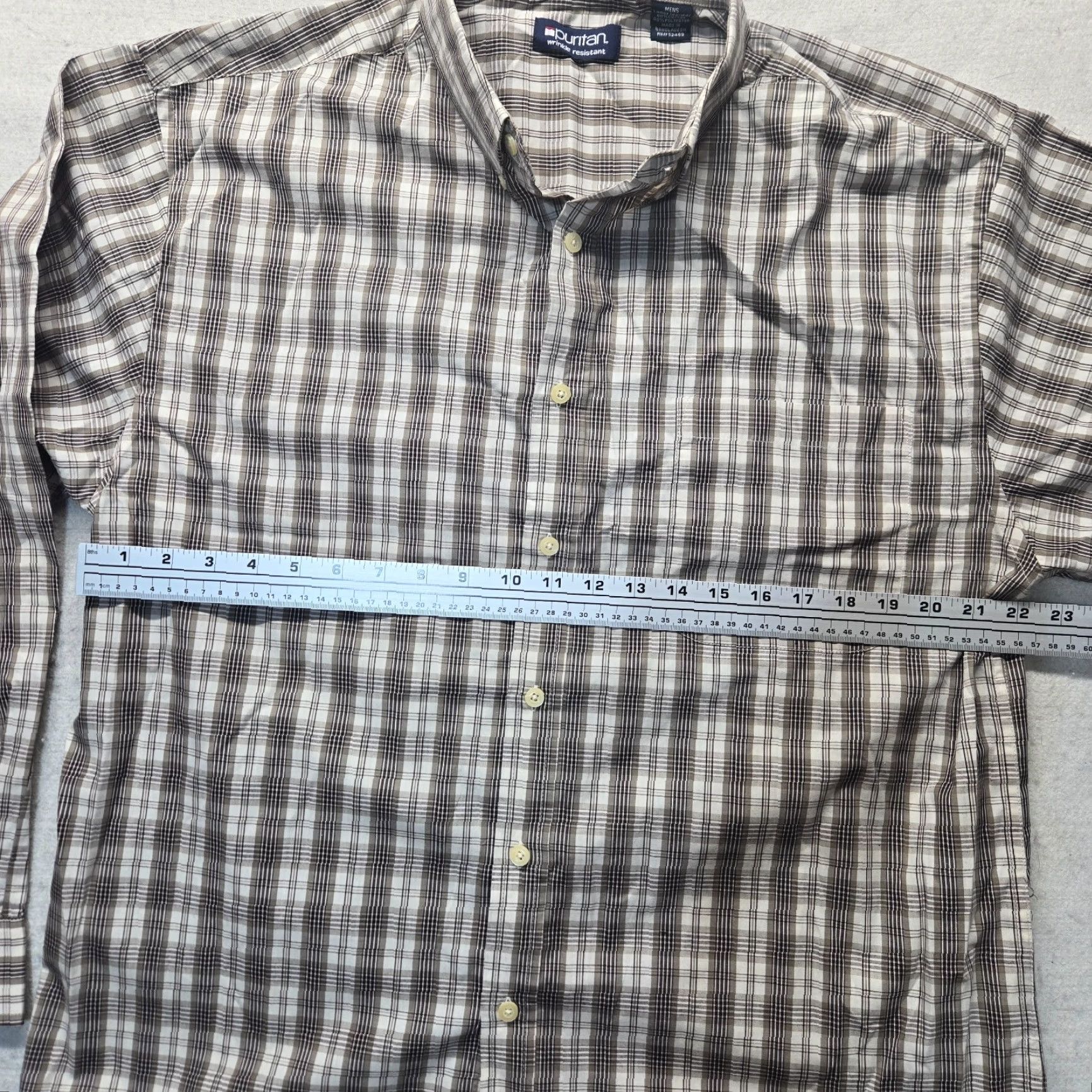 Vintage Puritan Shirt Plaid Button-Up Short Sleeve Adult Men L Brown 42/44 Button-Up Shirt Plaid Mens L Brown 42/44 Size US L / EU 52-54 / 3 - 4 Thumbnail
