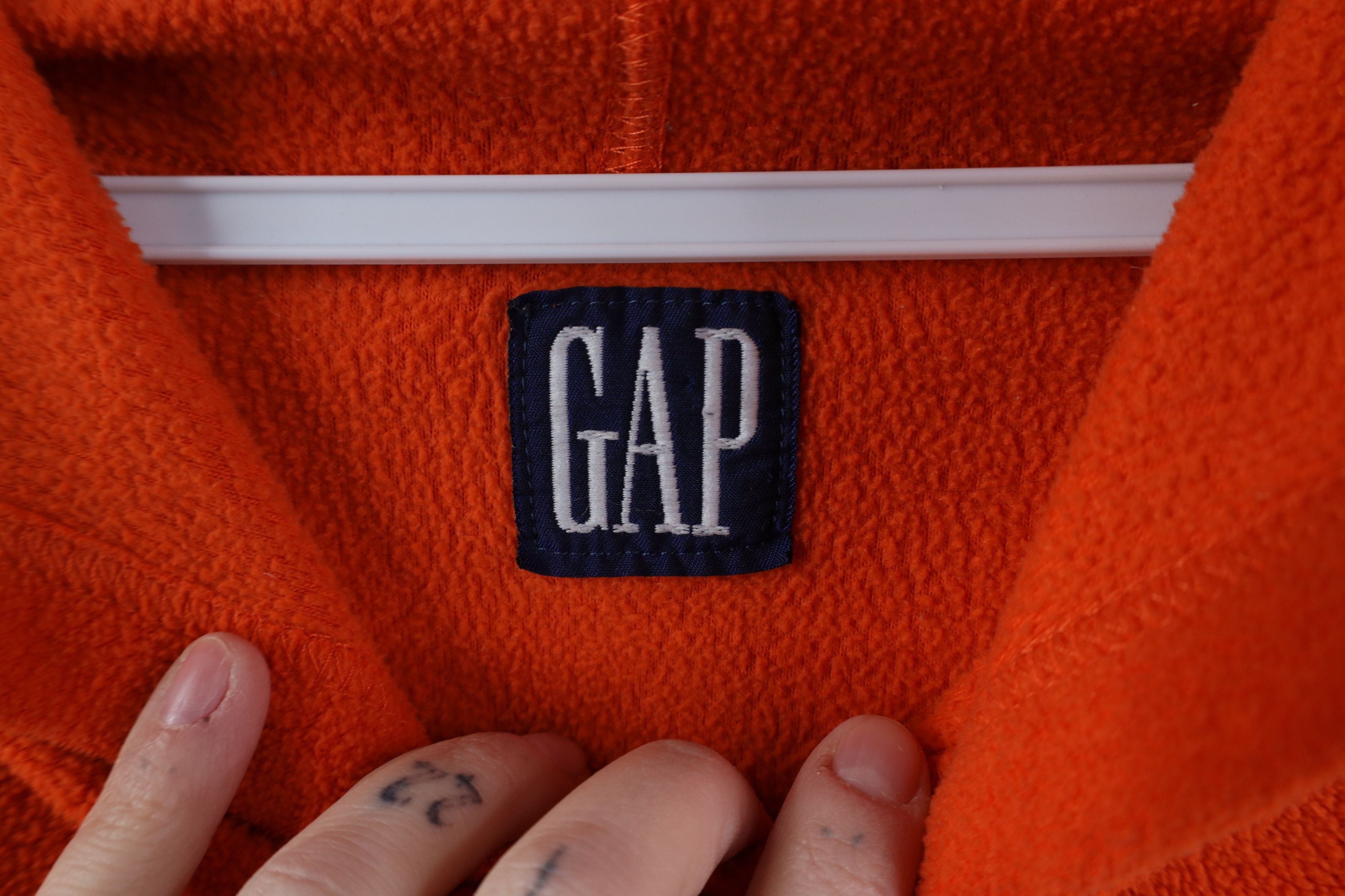 Gap Vintage 90s Gap Baggy Fit Fleece Hoodie Sweatshirt Orange Size US XL / EU 56 / 4 - 6 Thumbnail