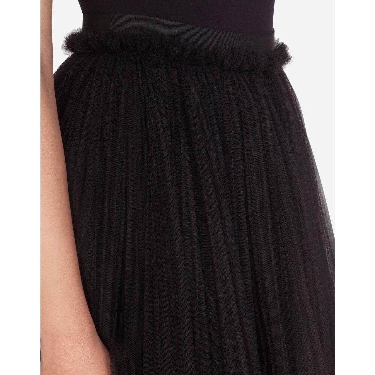 Dolce & Gabbana Dolce & Gabbana Black Tulle & Lace Skirt Sz.42 Size 28" / US 6 / IT 42 - 8 Thumbnail