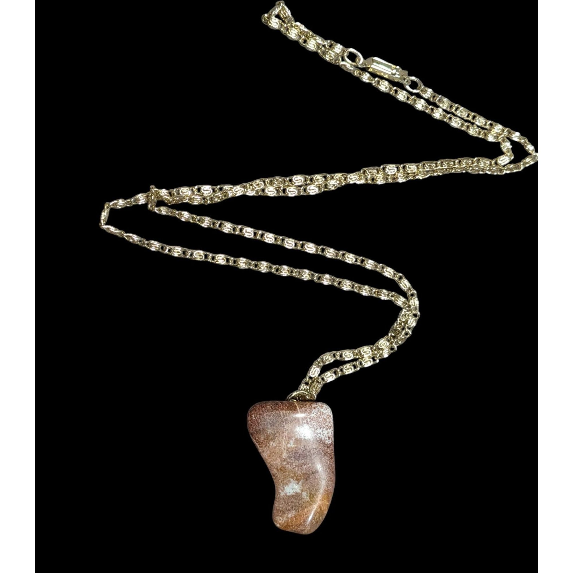 Other Vintage Tumbled Stone Pendant Necklace Marked Germany Size ONE SIZE - 1 Thumbnail