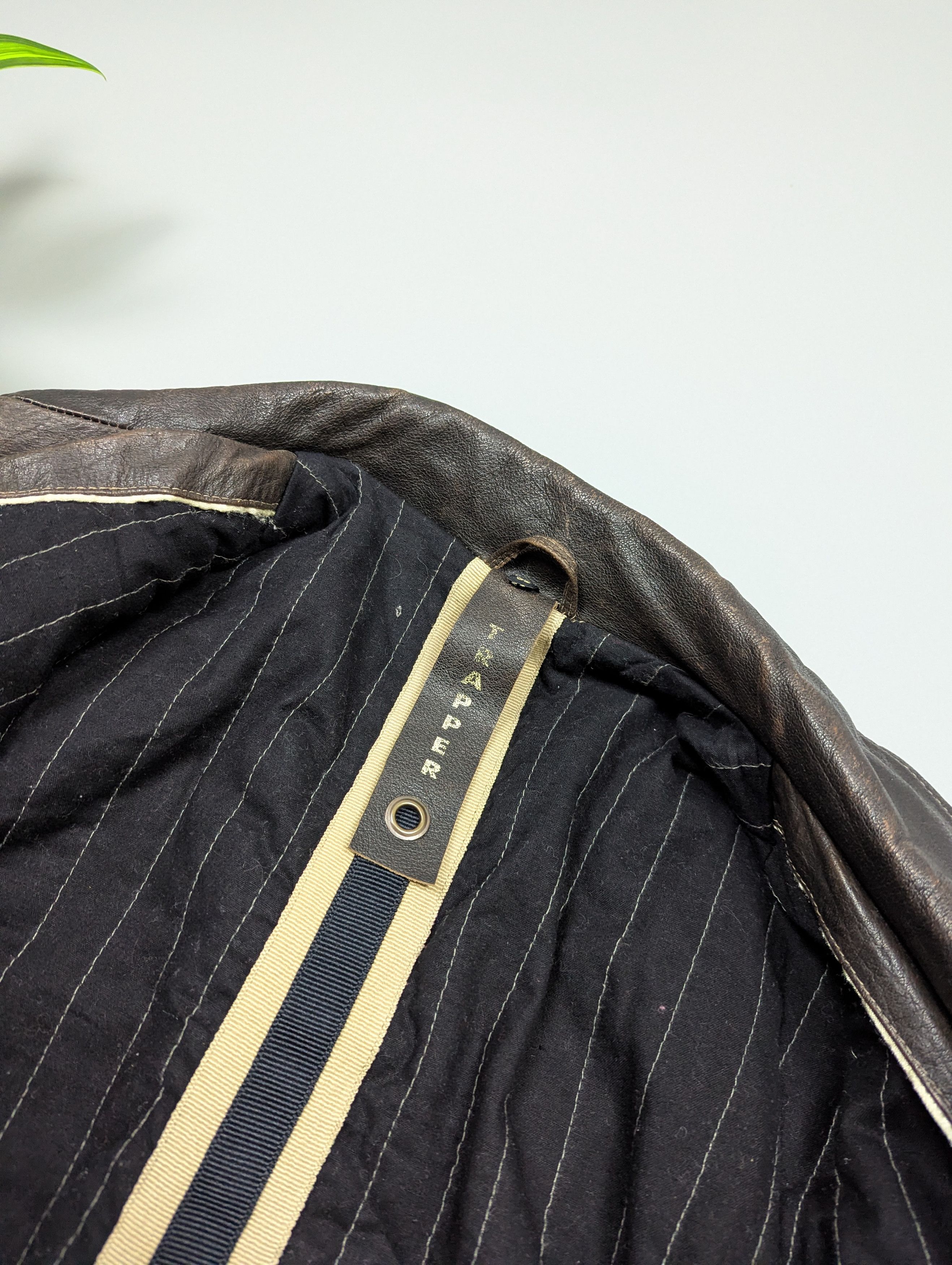 Vintage TRAPPER Mens Brown Multi-Pocket Leather Vintage Biker Jacket Size US XL / EU 56 / 4 - 15 Thumbnail