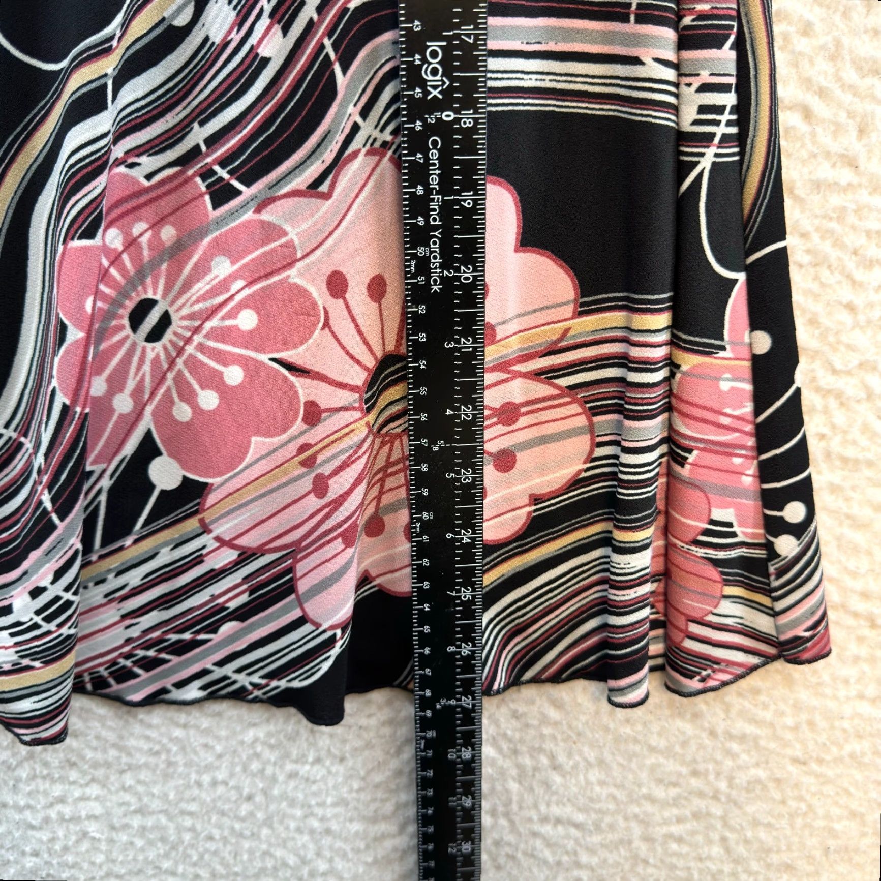 Vintage VINTAGE Y2K Midi Skirt S Pink Floral Grunge Boho Fairy Slinky Black Size 28" / US 6 / IT 42 - 7 Thumbnail