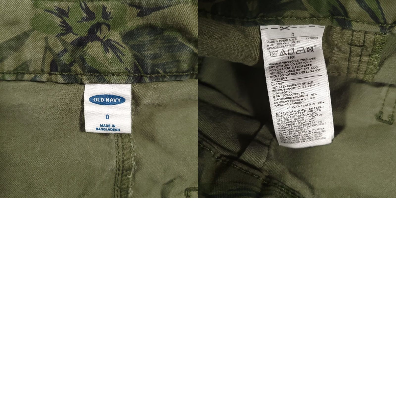 Old Navy Old Navy Shorts Womens Size 0 Green Olive Leaf Print Chino Comfort Fit Stretch Size 25" / US 0 / IT 36 - 8 Thumbnail