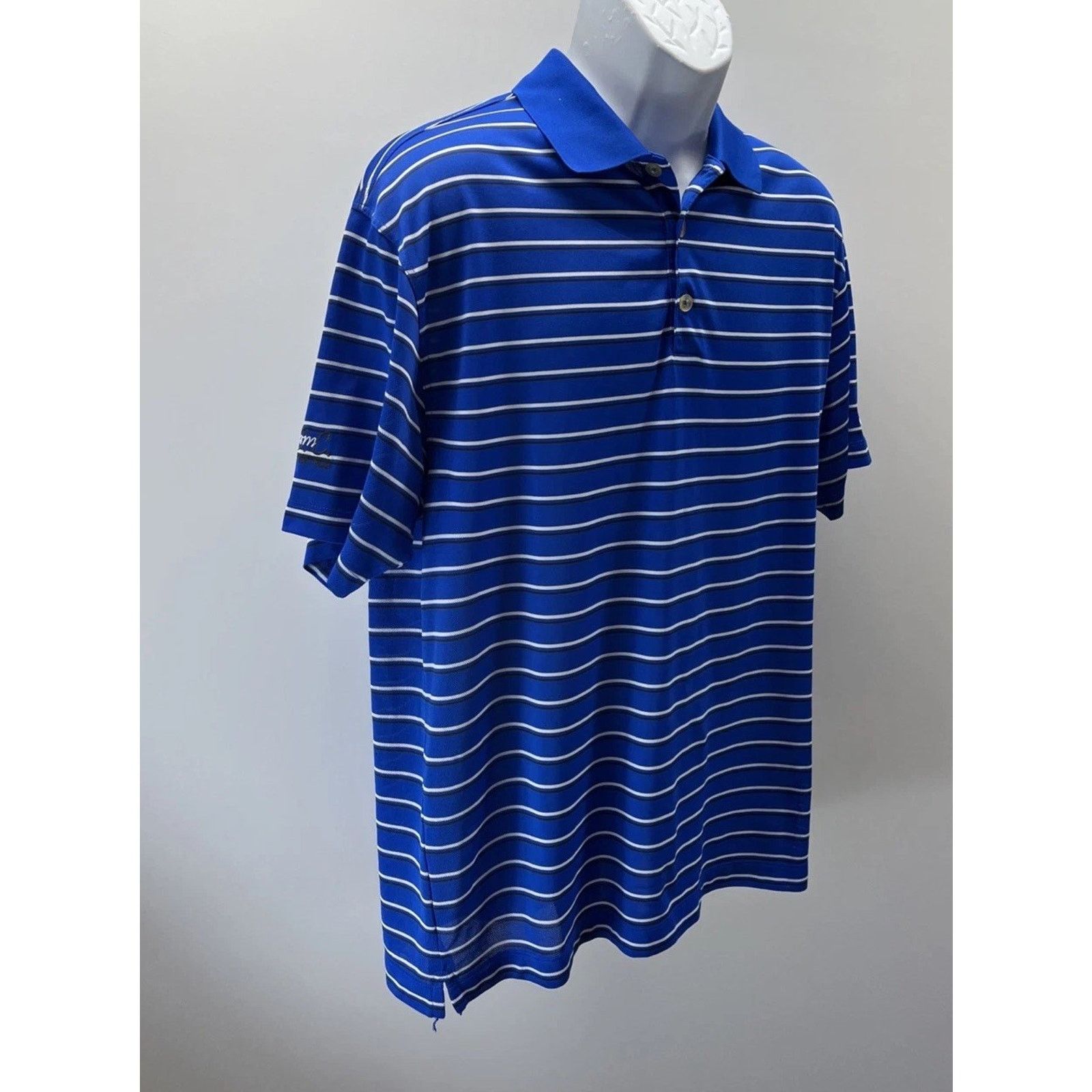 Nike NIKE GOLF Mens Large S/S Dri Fit Golf Polo Shirt Slate Blue Size US XL / EU 56 / 4 - 2 Thumbnail