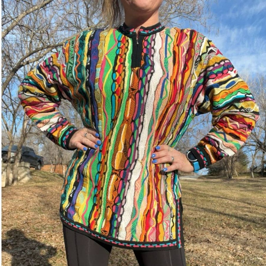 Coogi Coogi Australia Primary Color Abstract Weave Tunic Sweater Size M / US 6-8 / IT 42-44 - 1 Thumbnail