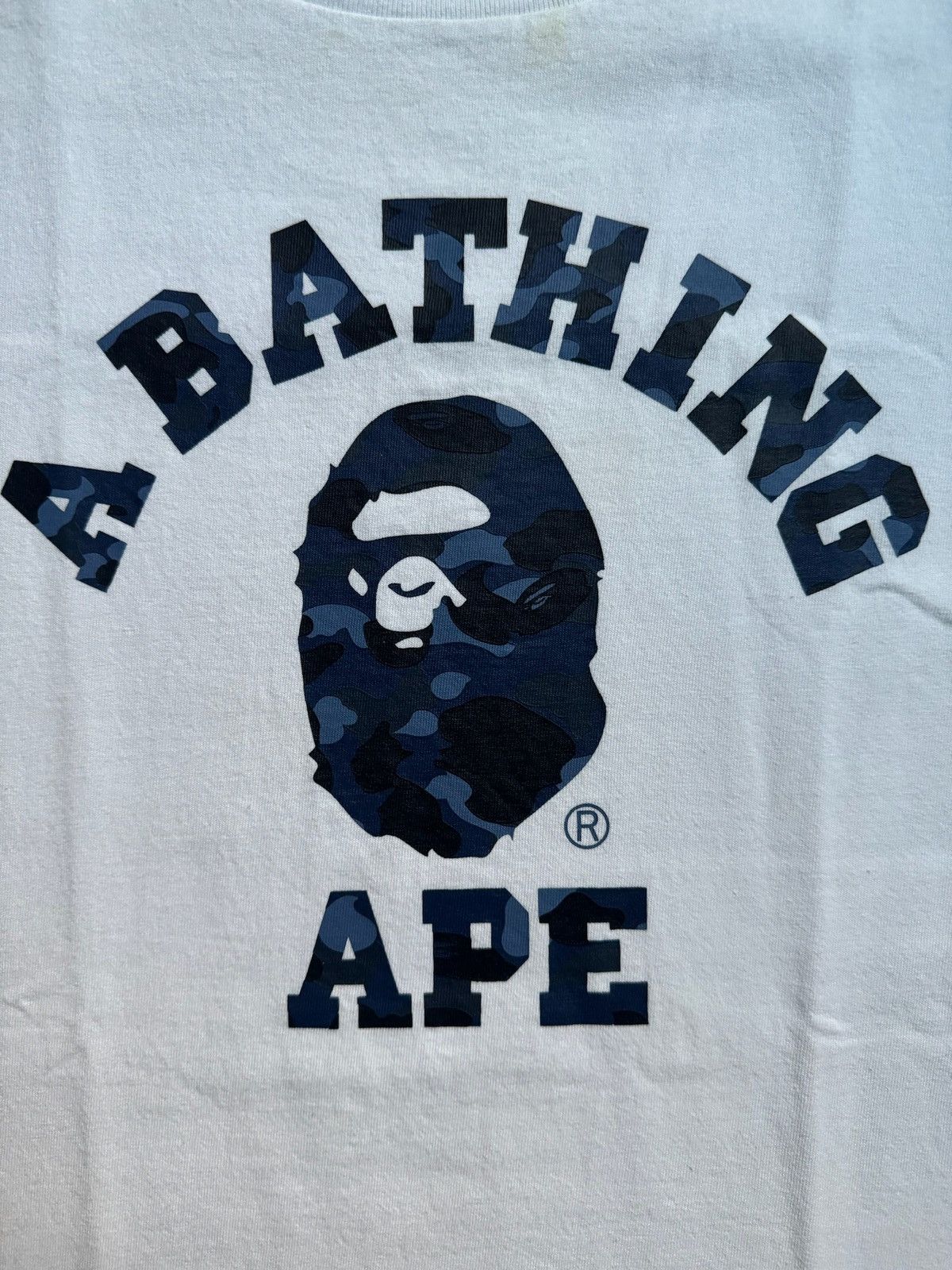 Bape Bape blue camo college T-shirt Size US M / EU 48-50 / 2 - 3 Thumbnail