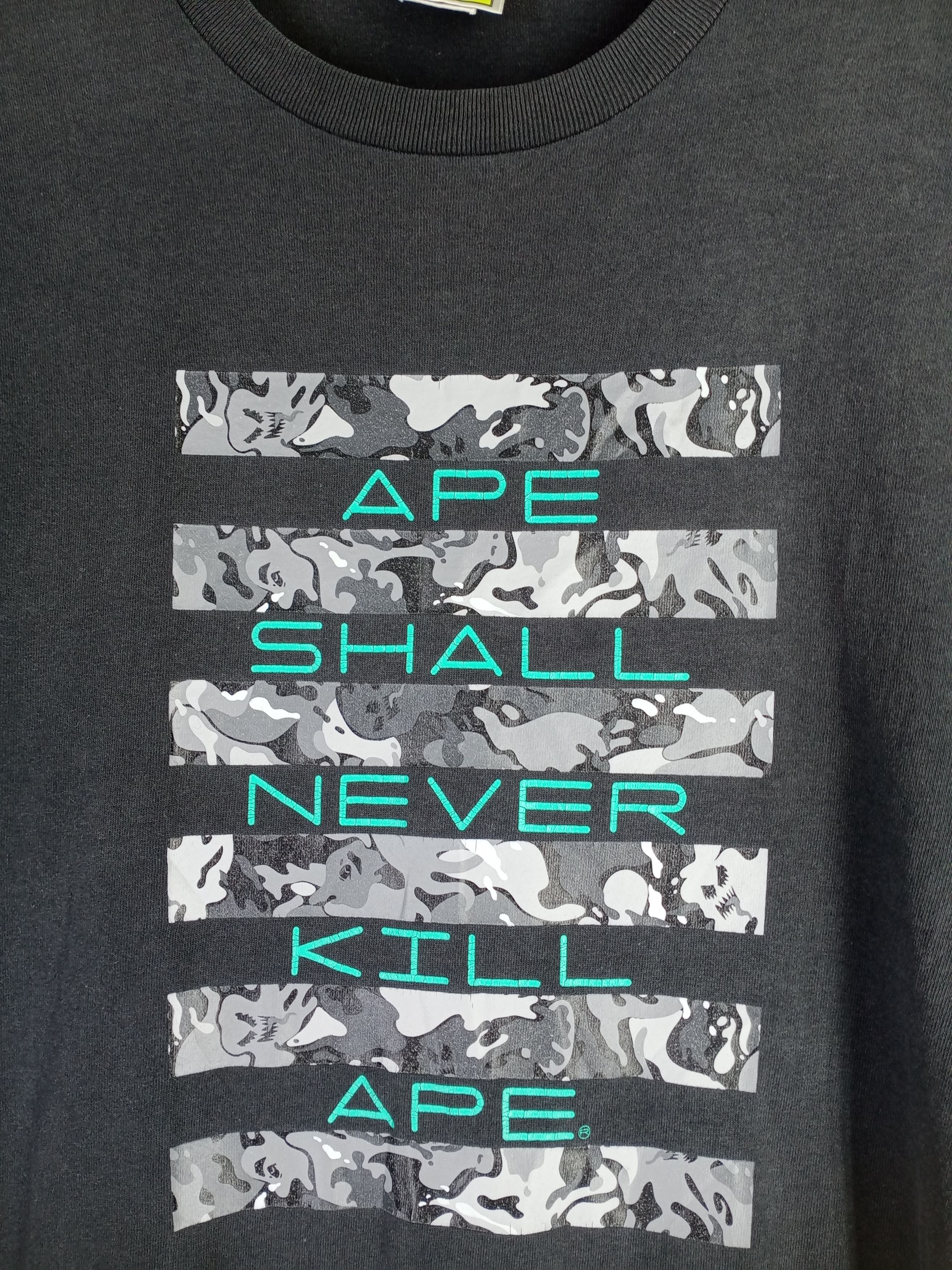 Bape Vintage BAPE Ape Shall Never Kill Ape Long Sleeve Tshirt Size US M / EU 48-50 / 2 - 6 Thumbnail