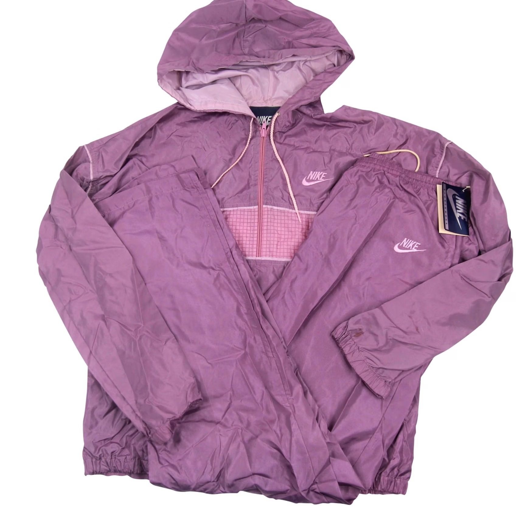 Nike VINTAGE Nike Track Suit Jacket Womens Large Purple 80s Nylon 9+/10 NWT Size L / US 10 / IT 46 - 2 Thumbnail