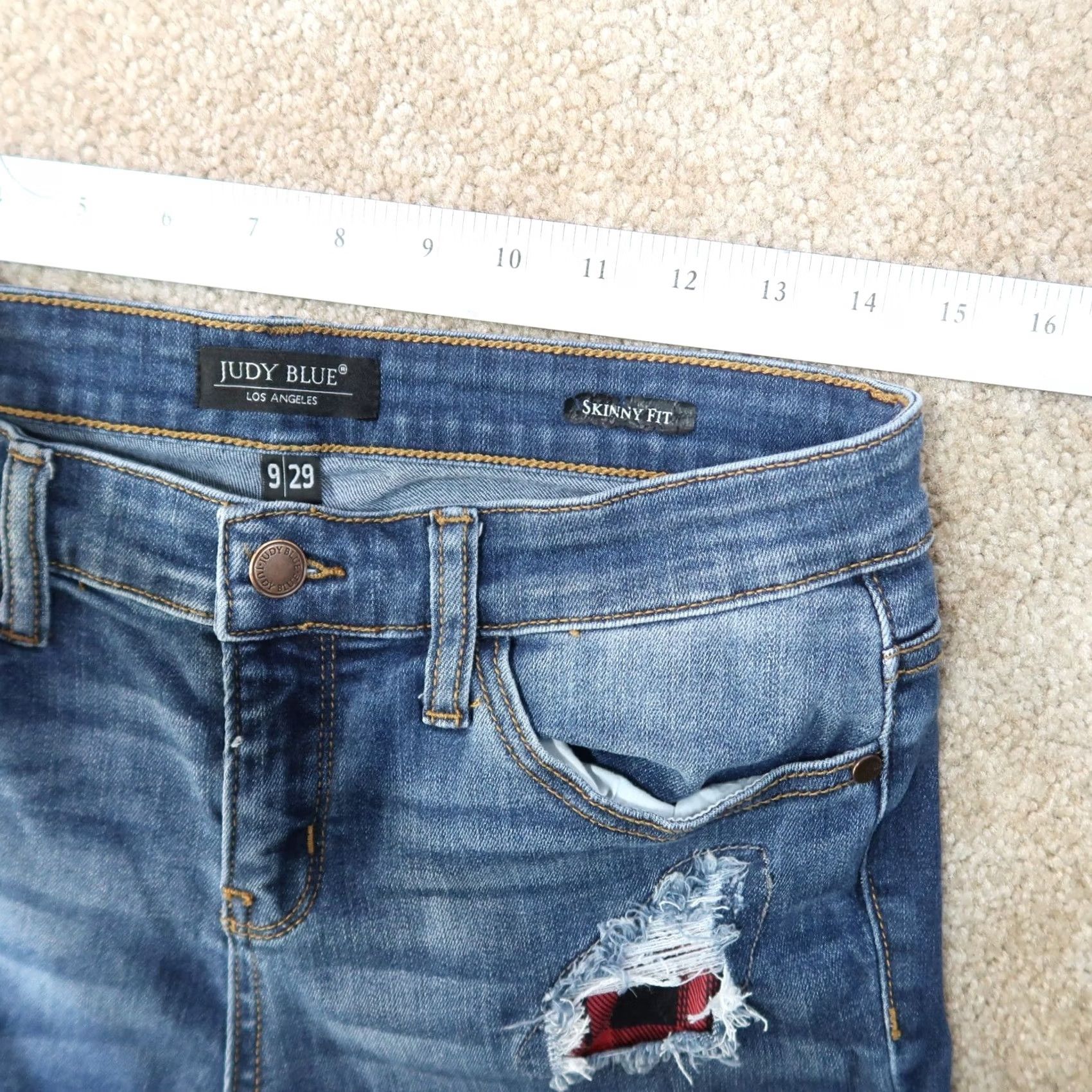 Denime Judy Blue Skinny Jeans Women's 9/29 Blue Stretch Denim Mid Rise Jeans Slim 5-Pocket Denim Size 30" / US 8 / IT 44 - 7 Thumbnail