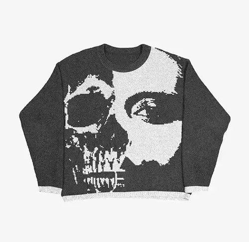 Aran Isles Knitwear Y2K Unisex Oversize Portrait Face Knitted Streetwear Size US M / EU 48-50 / 2 - 4 Thumbnail