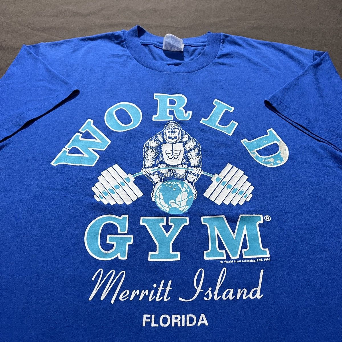 Vintage Vintage 90s 1996 WORLD GYM Promo Tee L BODYBUILDING Size US L / EU 52-54 / 3 - 1 Thumbnail
