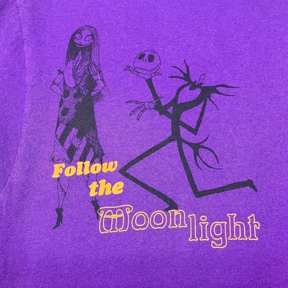 Disney Nightmare Before Christmas Disney Follow The Moonlight T Shirt Long Sleeve L Purple Mens Size US L / EU 52-54 / 3 - 4 Thumbnail