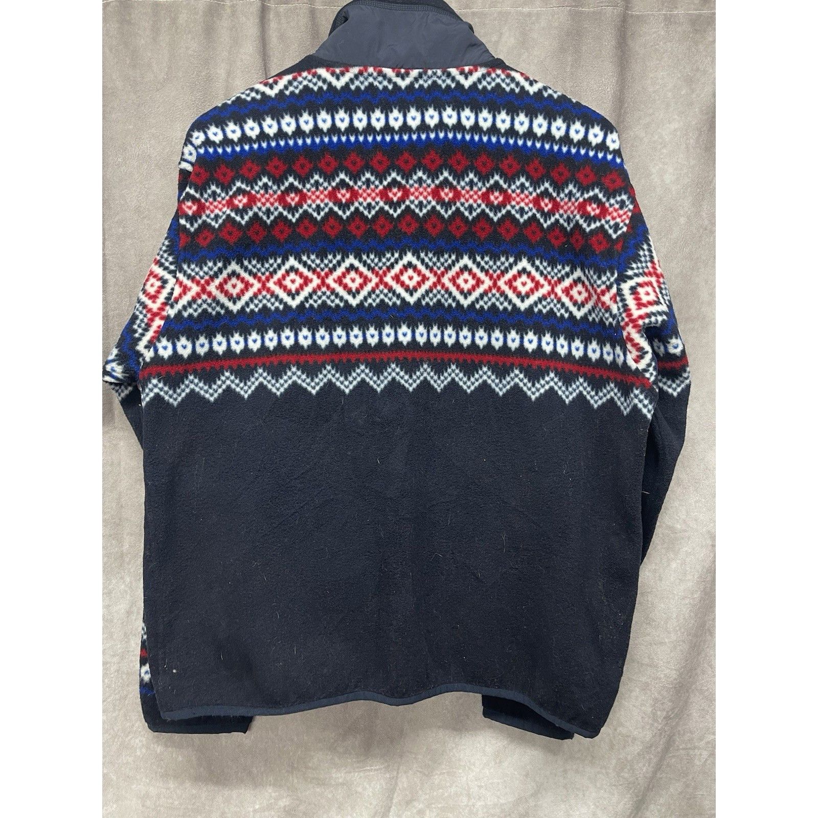 Polo Ralph Lauren VTG POLO RALPH LAUREN NAVY FAIR ISLE FLEECE 1/4 SNAP PULLOVE Size US L / EU 52-54 / 3 - 6 Thumbnail