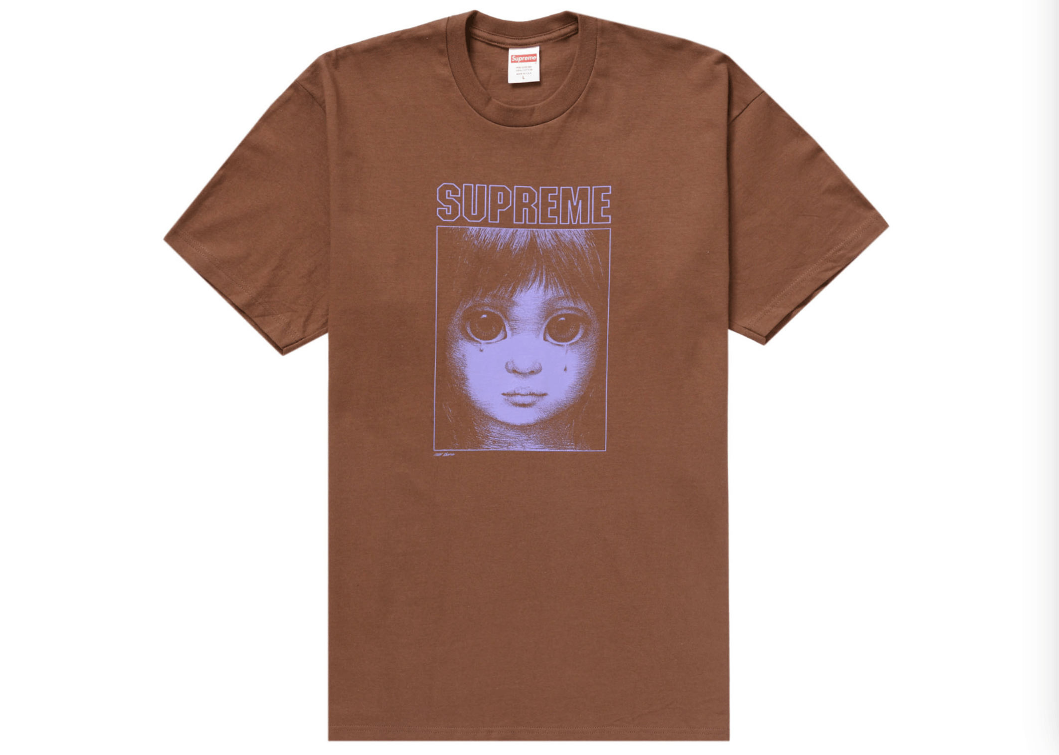 Supreme Margaret Keane Teardrop Tee in Brown