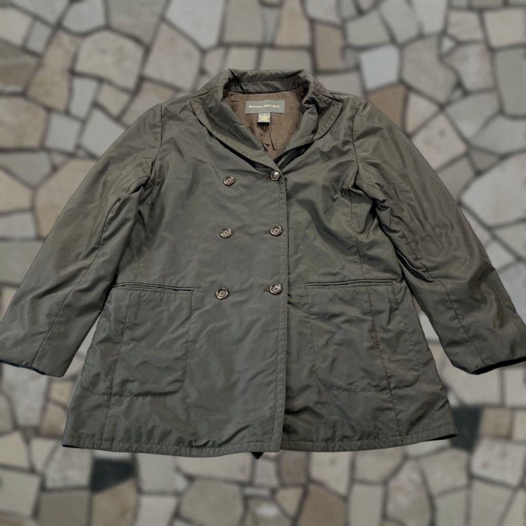 Banana Republic VINTAGE Banana Republic Coat Womens Medium Brown Double Breasted Trench Lined Size M / US 6-8 / IT 42-44 - 1 Thumbnail