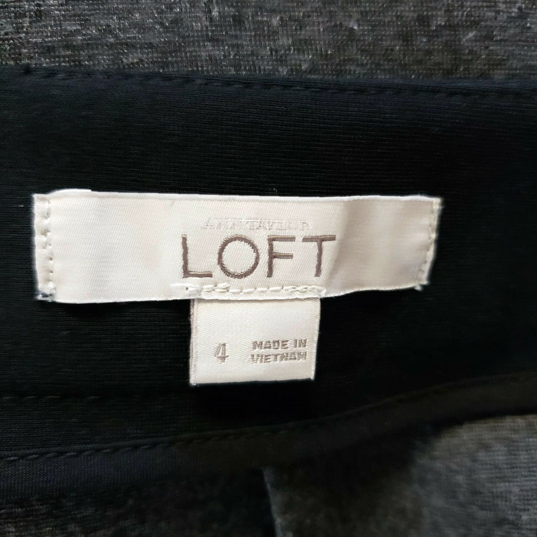 Loft VINTAGE Ann Taylor LOFT Womens Ponte Knit Pencil Skirt Sz 4 Gray Black Zips Size 27" / US 4 / IT 40 - 3 Thumbnail
