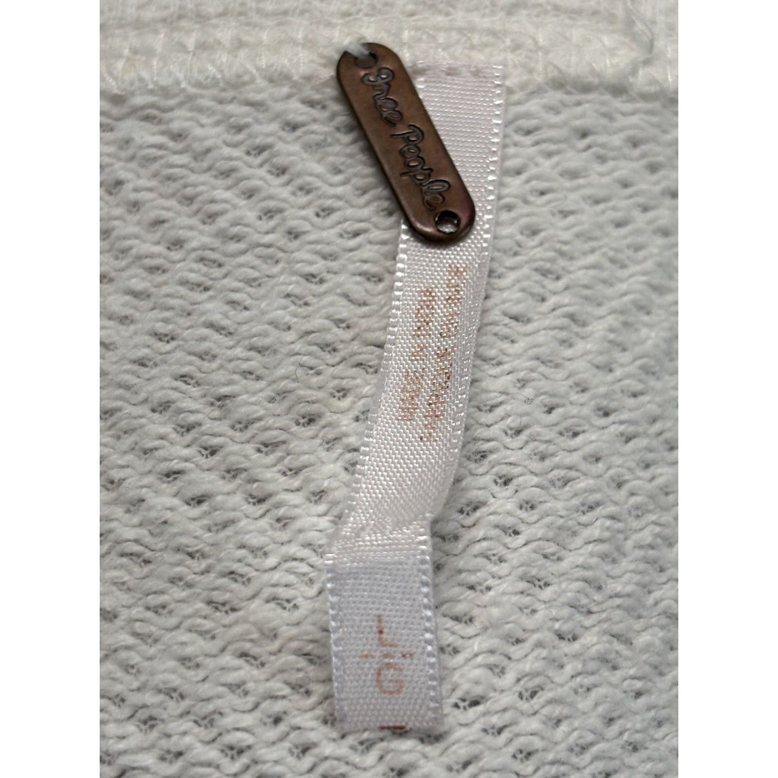 Free People Free People Bohemian Thermal Tunic Top L Ivory Long Sleeve Casual Womens Size L / US 10 / IT 46 - 7 Thumbnail