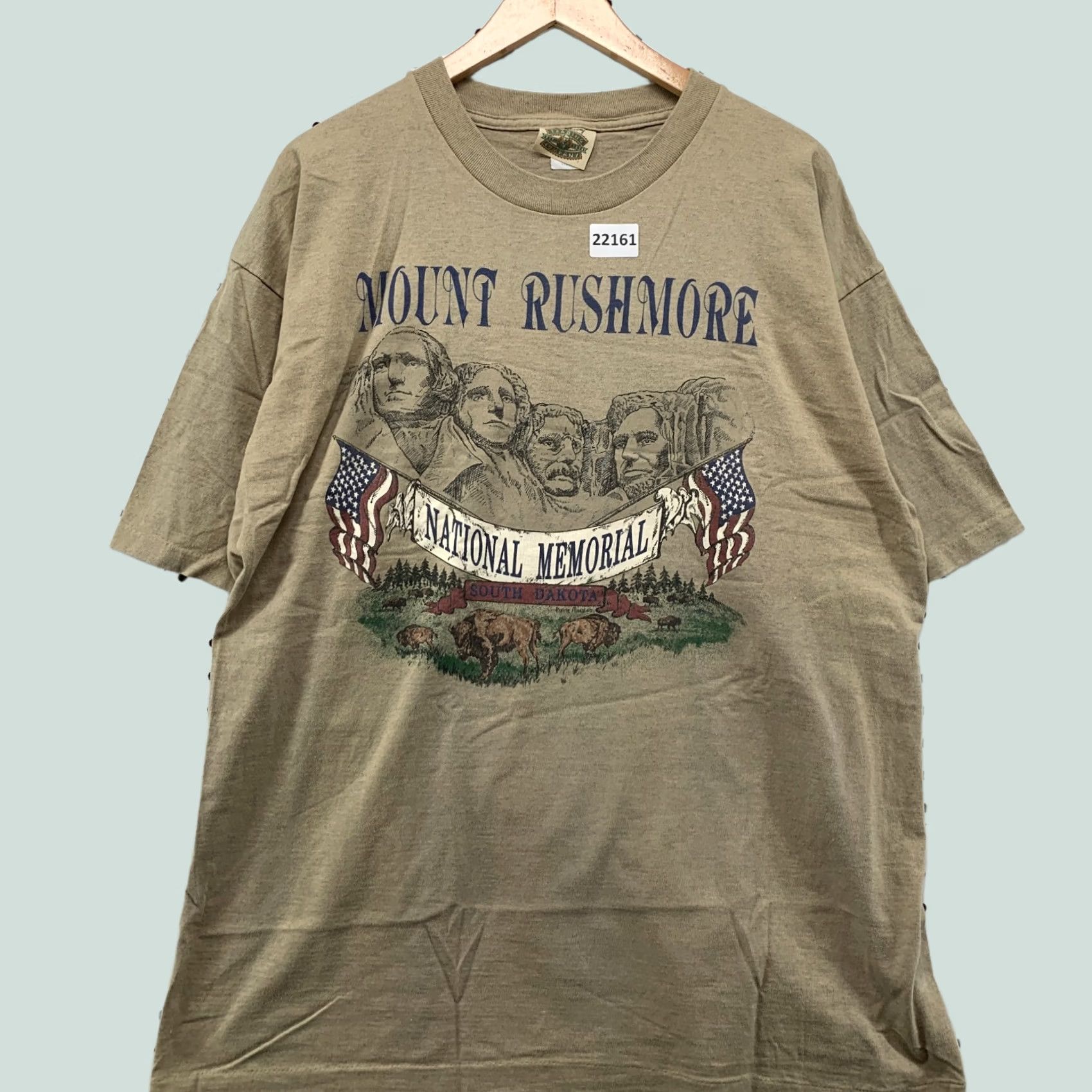 Vintage VINTAGE 90s Shirt Brown Mount Rushmore USA Made Adult XL Mens Size US XL / EU 56 / 4 - 1 Thumbnail