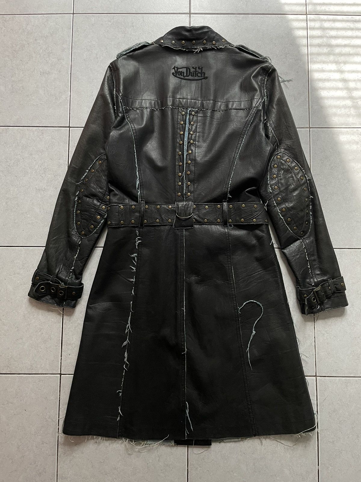 Leather Von Dutch Archive Leather Trench Coat Size S / US 4 / IT 40 - 3 Thumbnail