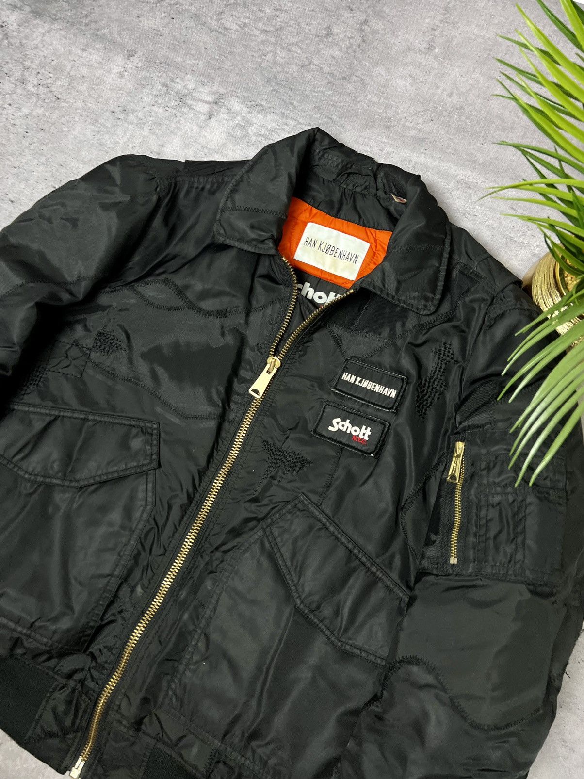 Han Kjobenhavn × Schott Schott x Han Kjøbenhavn patchwork MA-1 military jacket Size US L / EU 52-54 / 3 - 2 Thumbnail