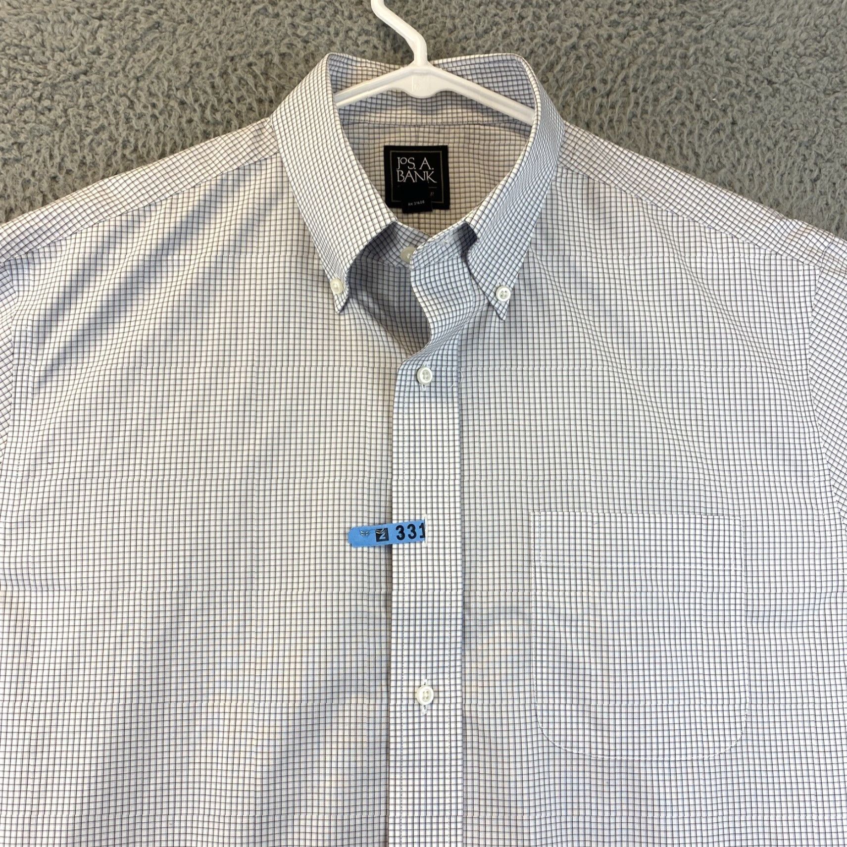 Jos. A. Bank Jos. A. Bank Men's Dress Shirt Cotton Plaid Long Sleeve Regular 16.5 Beige Gray Business Casual Size US L / EU 52-54 / 3 - 3 Thumbnail