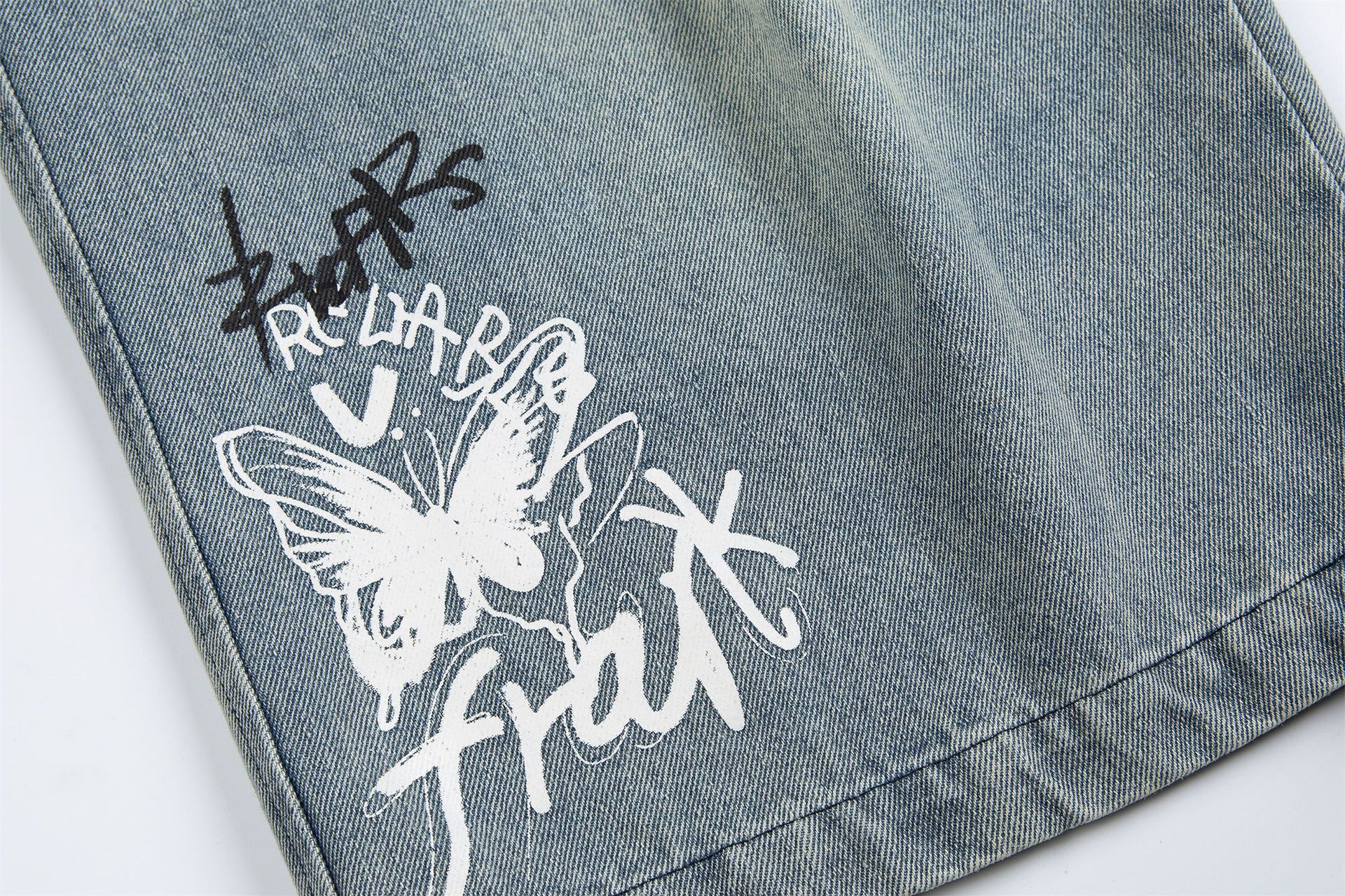 Japanese Brand × Vintage Fashion casual trendy casual letter print denim shorts Size US 32 / EU 48 - 5 Thumbnail