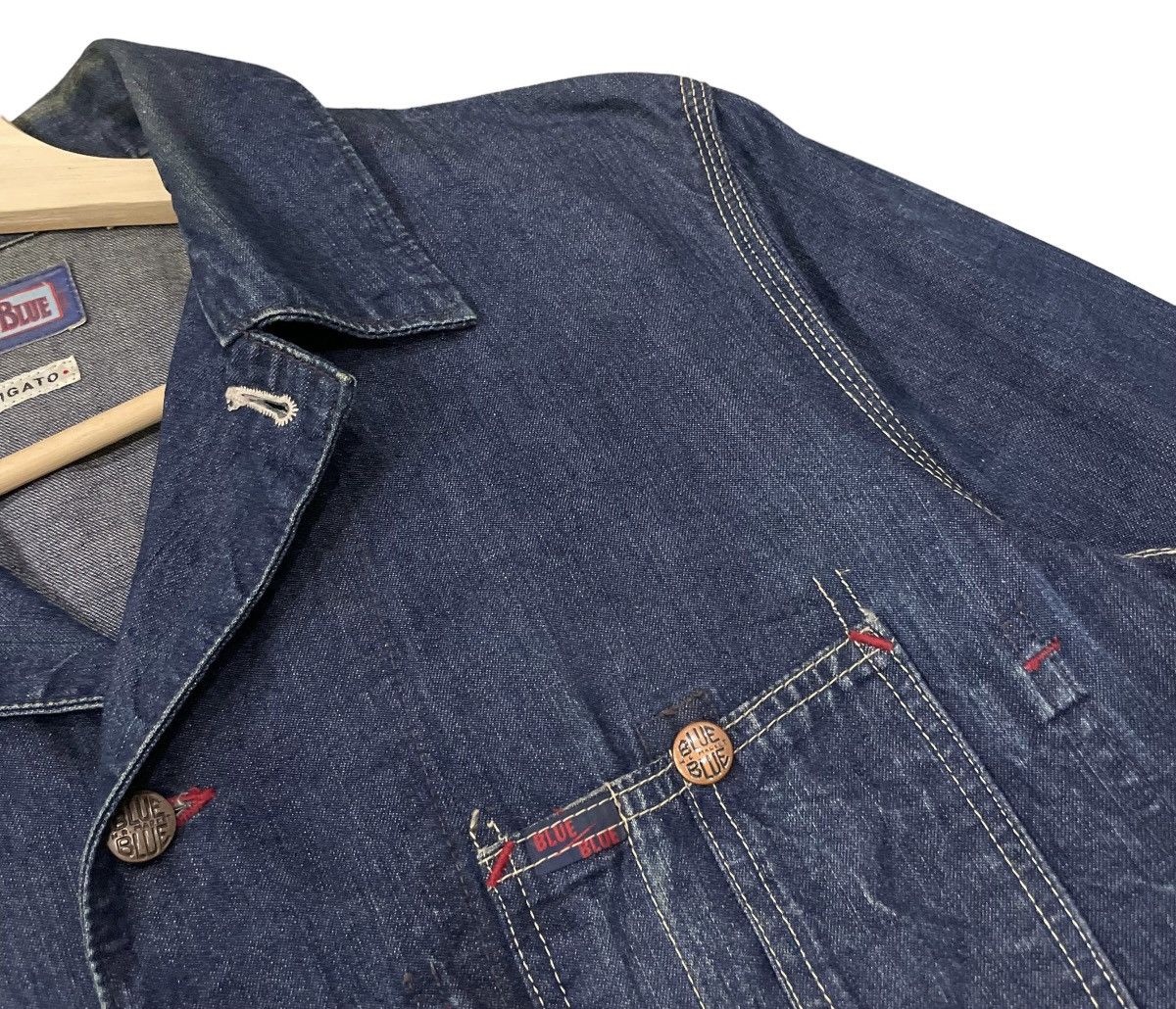 Blue Blue Japan Vintage Blue Blue Japan Arigato Denim Chore Jacket Size US S / EU 44-46 / 1 - 4 Thumbnail