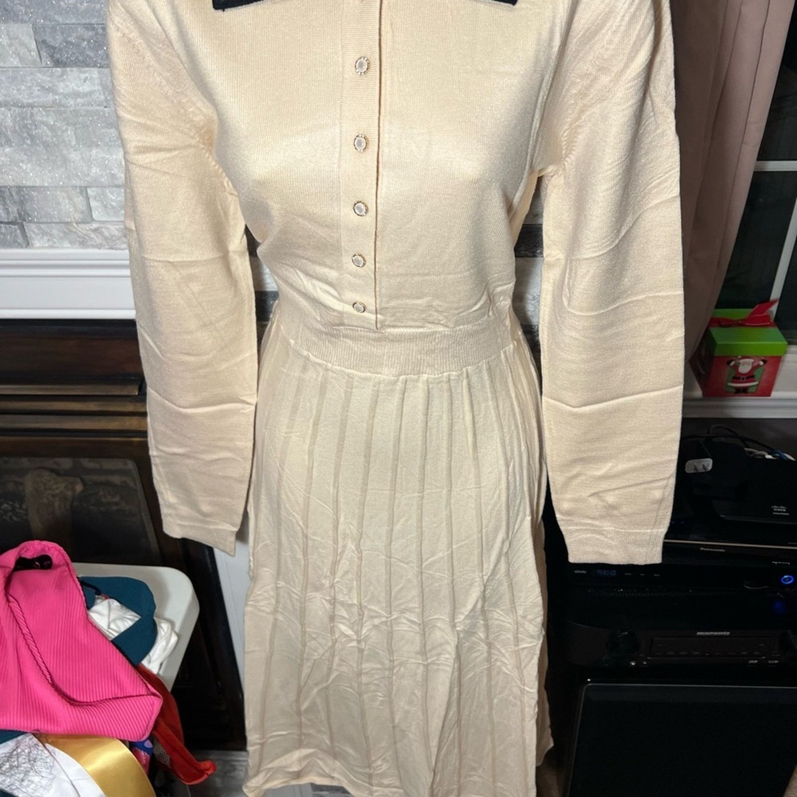 & Other Stories MIROL Women’s Pleated Contrast Sweater Dress –XL Size XL / US 12-14 / IT 48-50 - 6 Thumbnail