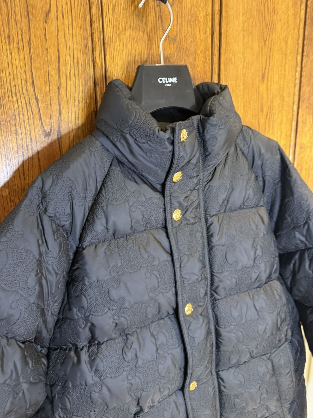 Celine $5k Celine Long Triomphe black logo coat jacket Hedi Slimane Size US M / EU 48-50 / 2 - 13 Thumbnail