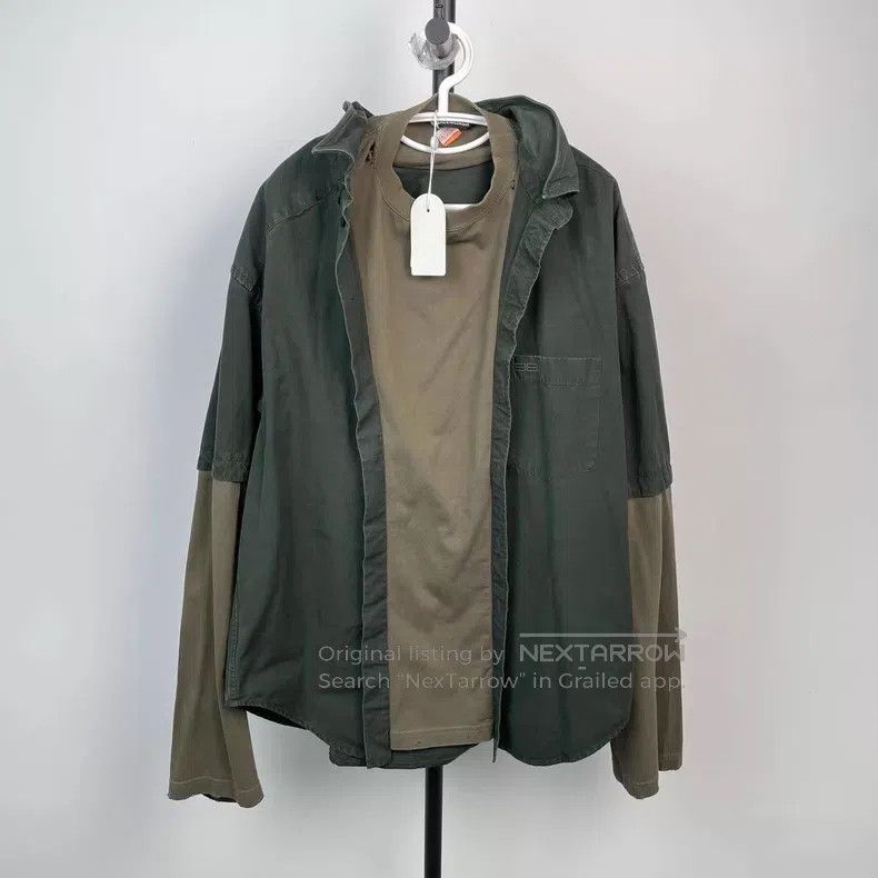 Balenciaga Balenciaga Green pieced chest pocket patchwork long-sleeve Size US M / EU 48-50 / 2 - 1 Thumbnail