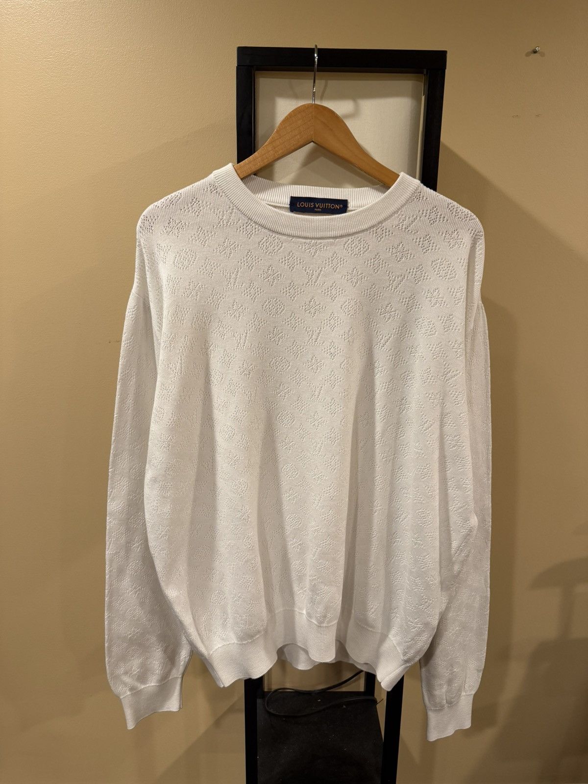 Louis Vuitton Louis Vuitton Monogram Pointelle Cotton Pullover Sweatshirt Size US XXL / EU 58 / 5 - 16 Thumbnail