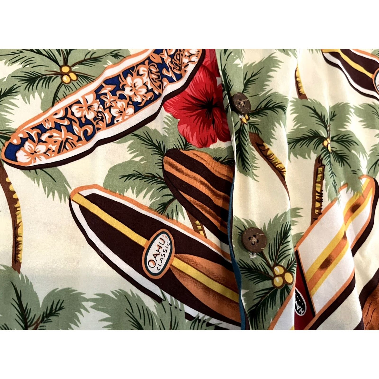 Hilo Hattie Hilo Hattie Hawaiian Shirt Mens XL Button-Up Short Sleeve Rayon Multicolor Floral Surf Surfing Surf Boards Front Size US XL / EU 56 / 4 - 2 Thumbnail