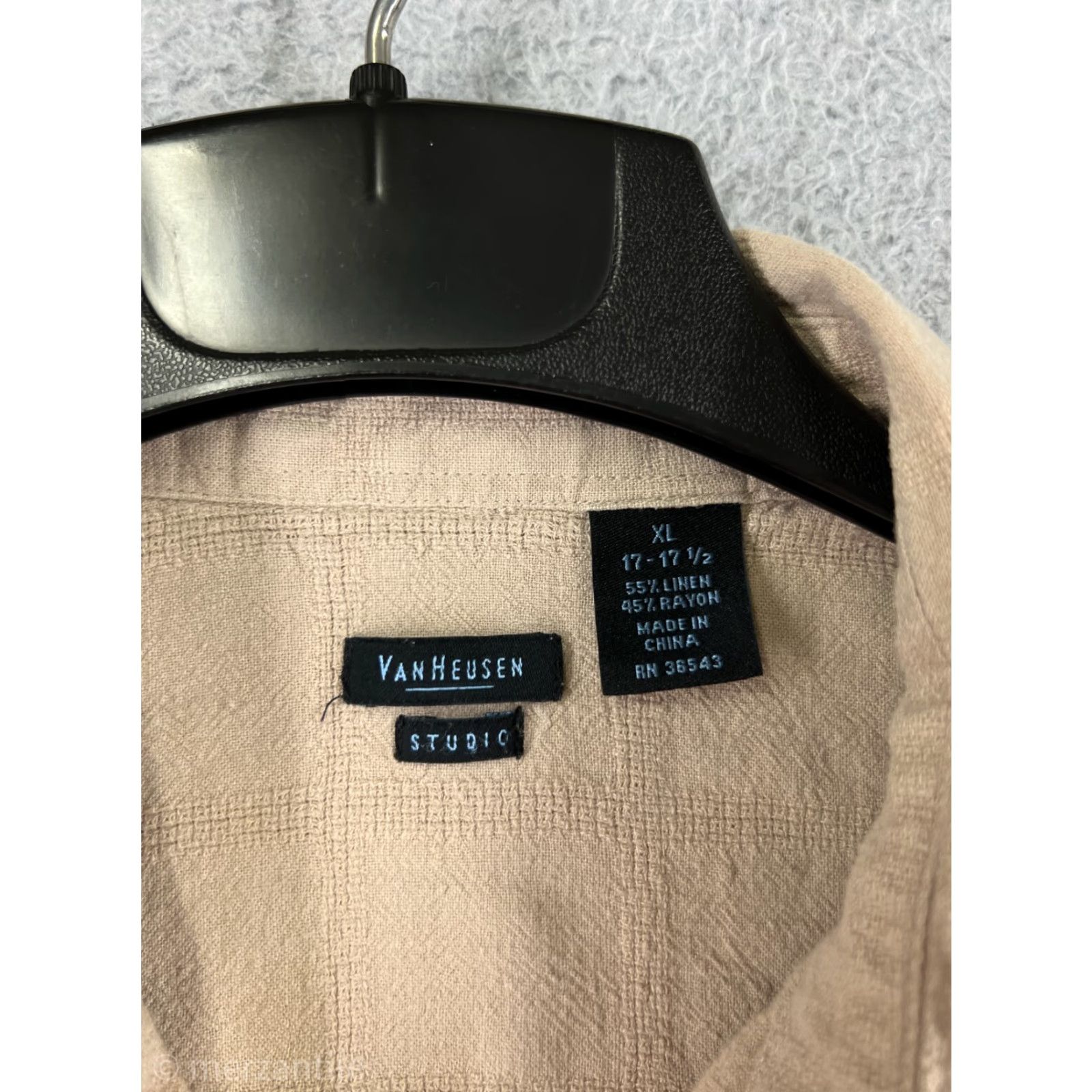 Van Heusen Van Heusen Shirt Men Extra Large Beige Linen Rayon Blend Button Up Camp Vacation Size US XL / EU 56 / 4 - 3 Thumbnail