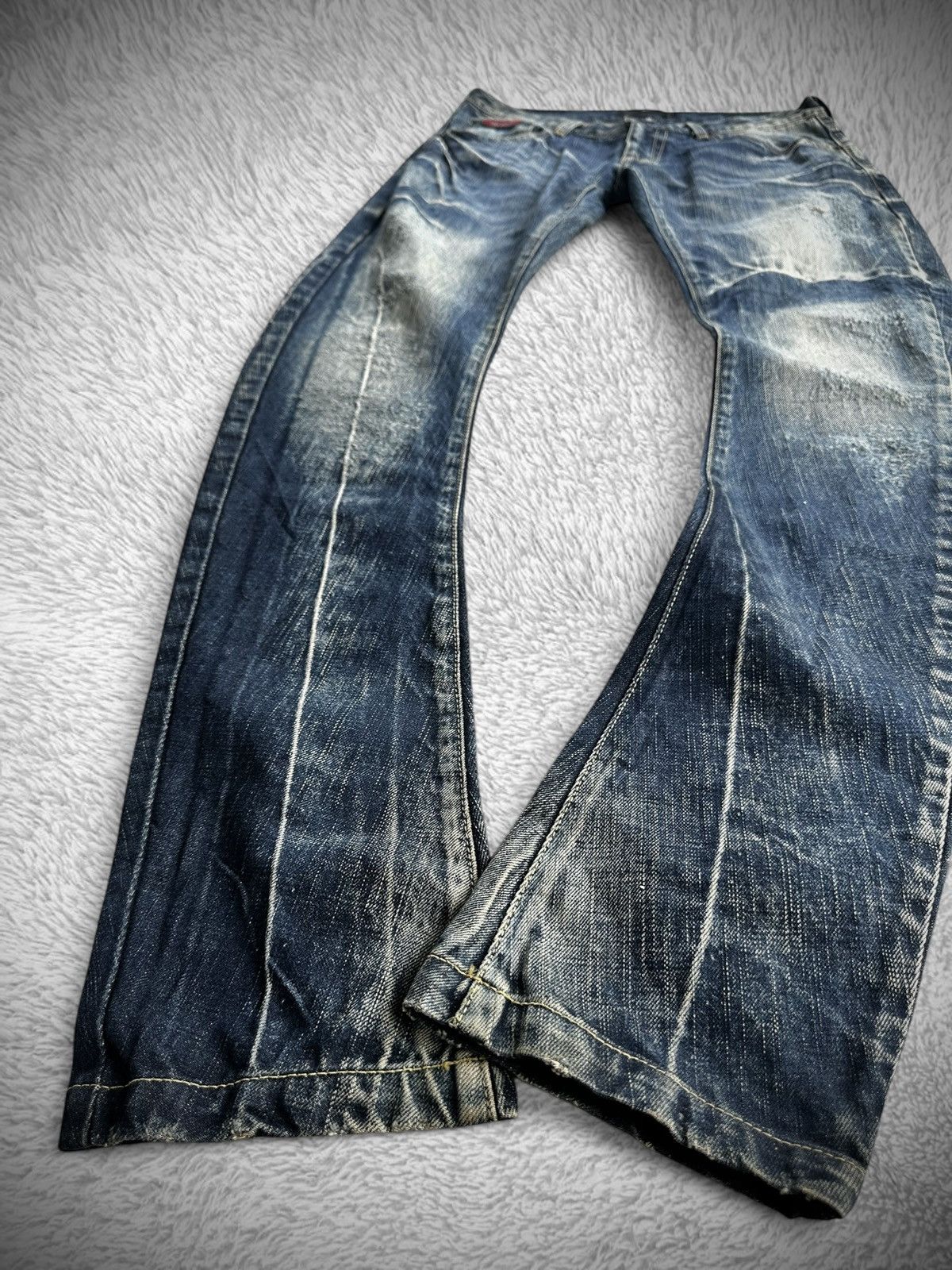 Japanese Brand 💥rare💥 jackrose luv maison j cut curved denim jeans Size US 32 / EU 48 - 7 Thumbnail