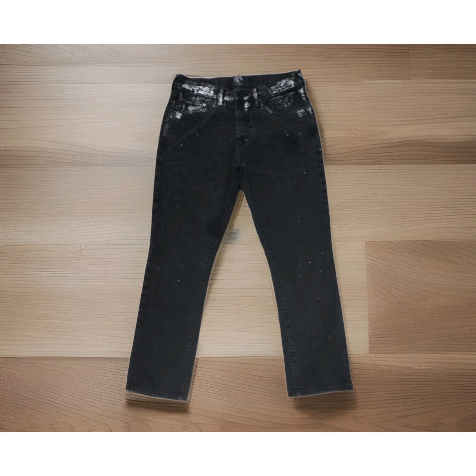 Prps Prps Men's Jeans Denim Black White Painted Splatter 32 Size US 32 / EU 48 - 1 Thumbnail