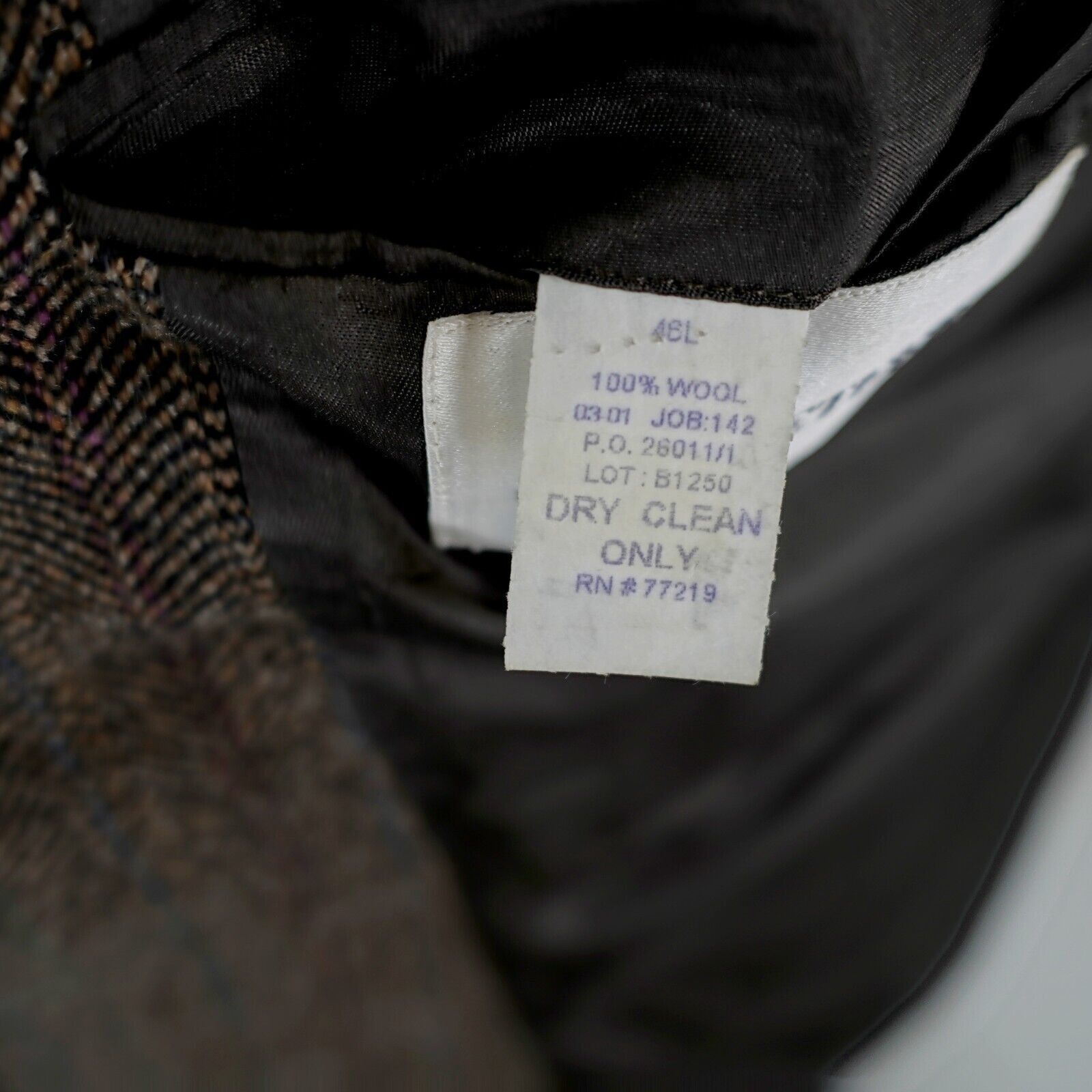 Vintage Cricketeer Lambswool Blend Tweed Brown Herringbone 2 Button Size 46L - 11 Thumbnail