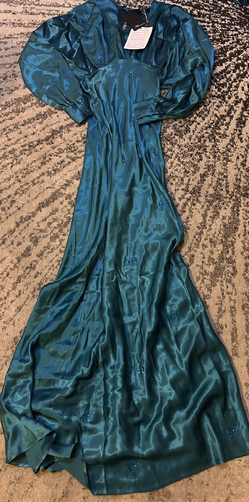Blumarine Blumarine Satin Maxi Dress Gown Blue Teal size US 8 Size M / US 6-8 / IT 42-44 - 4 Thumbnail